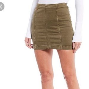 Free people army green mini skirt